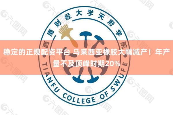 稳定的正规配资平台 马来西亚橡胶大幅减产！年产量不及顶峰时期20%
