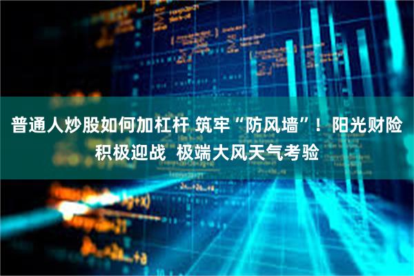 普通人炒股如何加杠杆 筑牢“防风墙”！阳光财险积极迎战  极端大风天气考验