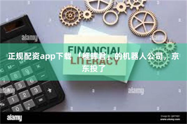 正规配资app下载 「稚晖君」的机器人公司，京东投了